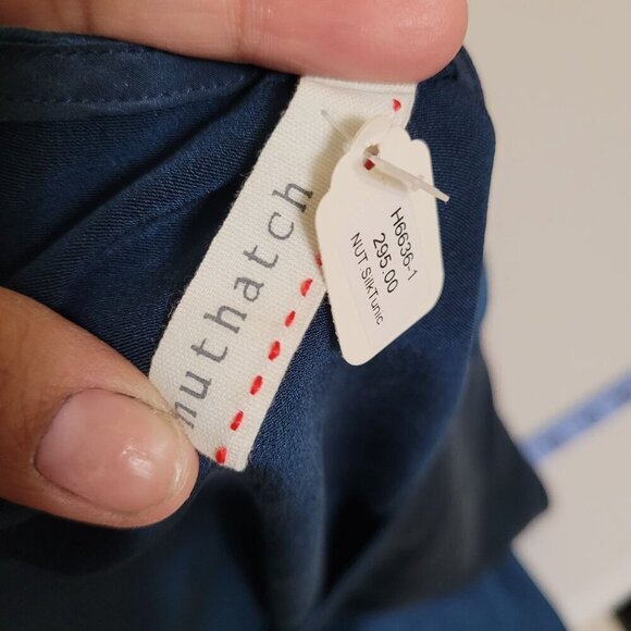 Blue Sleeveless‎ 100% Silk Tunic With Back Zipper By Nuthatch - Size M - Picture 4 of 7